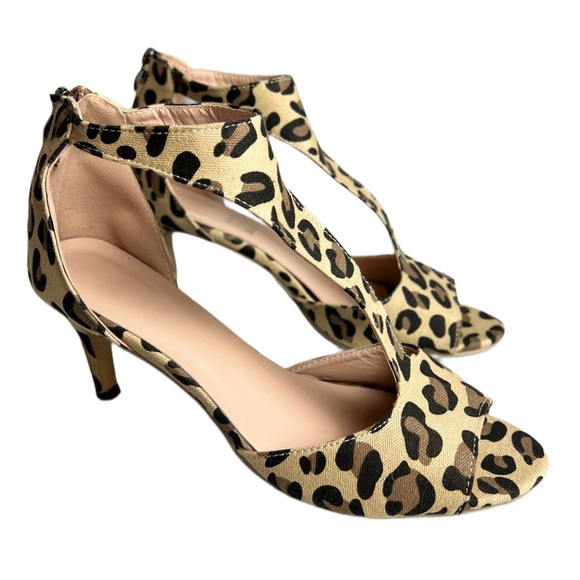 Leopard Print Heels Strappy Sandals Women’s Size 9.5 - Picture 9 of 12